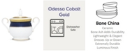 Noritake Odessa Cobalt Gold Sugar W/Cover, 11-1/2 Oz.